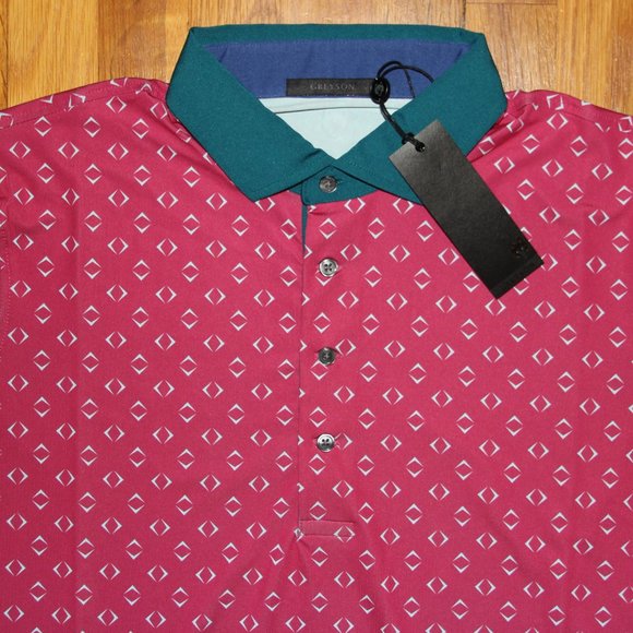 Greyson Night Fly Golf Polo Shirt Mens L XL Bittersweet - Picture 4 of 7